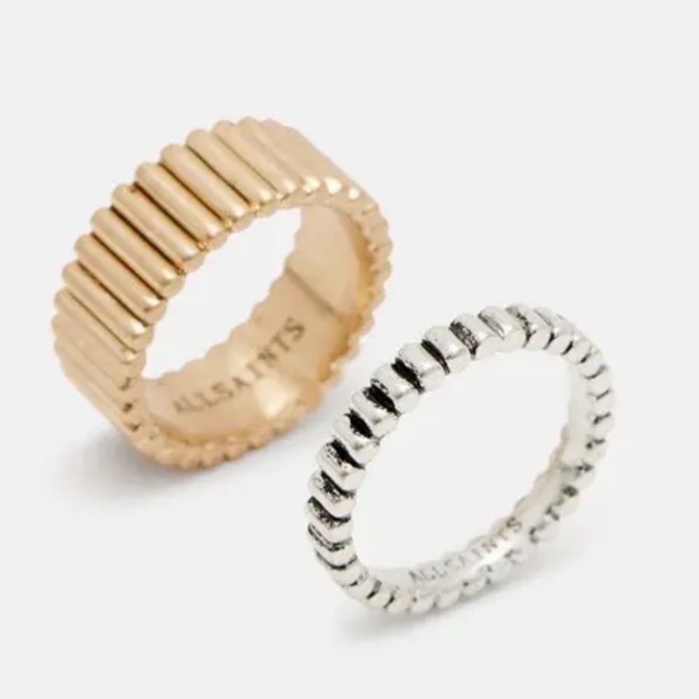All Saints Darcy Two Toned Ring Set